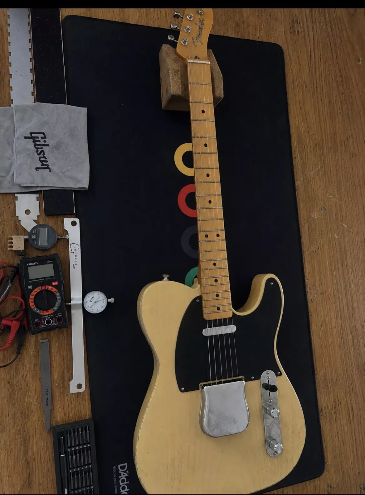 Fender Telecaster electric guitar undergoing a professional setup in Nottingham